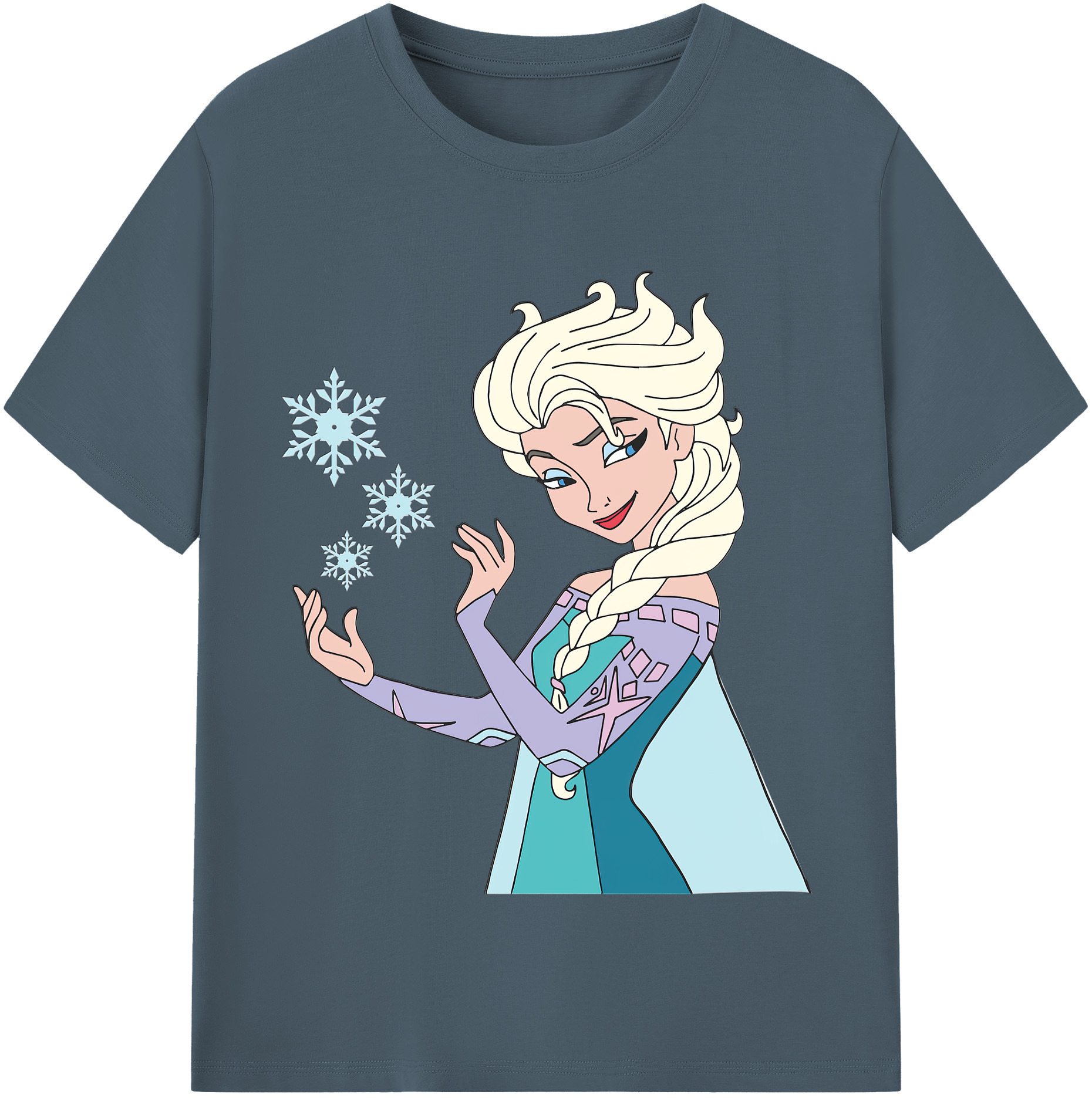 （画像用） アナと雪の女王 アンナ エルサ Frozen Anna Elsa 綿100％半袖Tシャツ（フロントプリント）